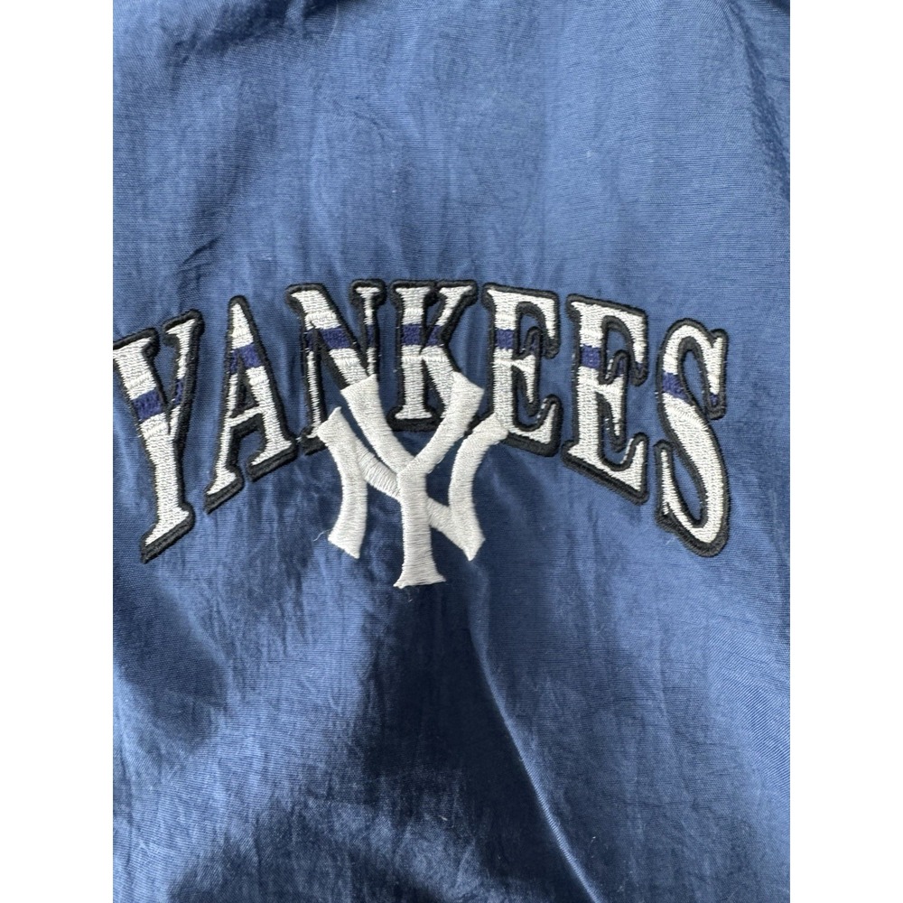 VTG Starter New‎ York Yankees Jacket XL Blue Nylon Embroidered Logo Made Korea - Picture 3 of 10